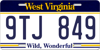 WV license plate 9TJ849