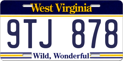 WV license plate 9TJ878