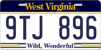 WV license plate 9TJ896