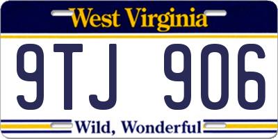 WV license plate 9TJ906