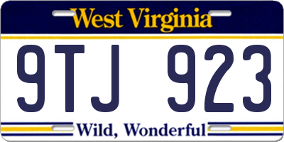 WV license plate 9TJ923