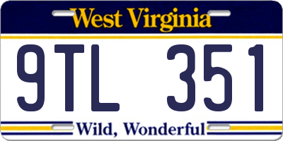WV license plate 9TL351