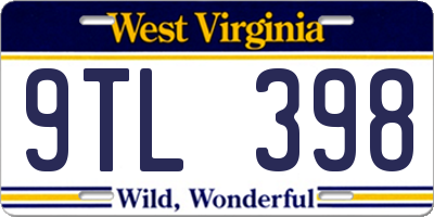 WV license plate 9TL398