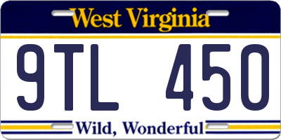 WV license plate 9TL450