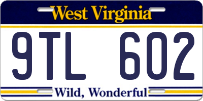 WV license plate 9TL602
