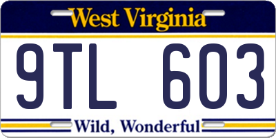 WV license plate 9TL603