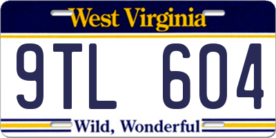 WV license plate 9TL604