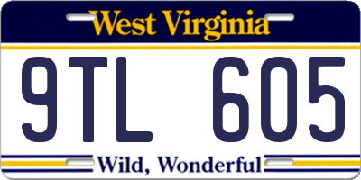 WV license plate 9TL605