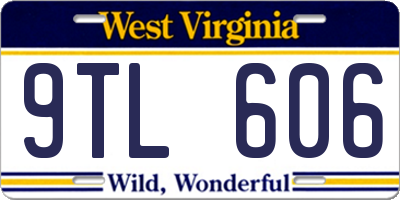 WV license plate 9TL606