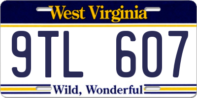 WV license plate 9TL607