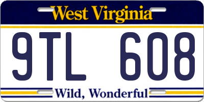 WV license plate 9TL608