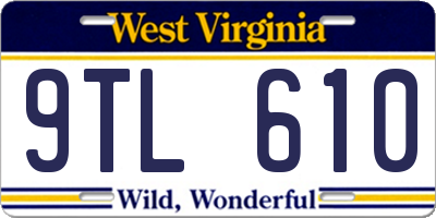 WV license plate 9TL610