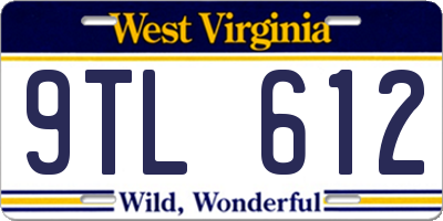 WV license plate 9TL612