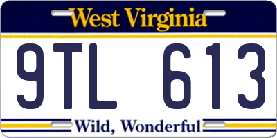 WV license plate 9TL613