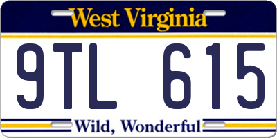 WV license plate 9TL615