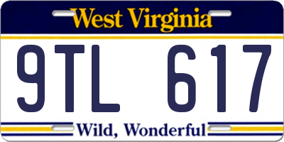 WV license plate 9TL617