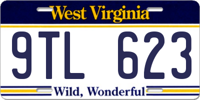 WV license plate 9TL623