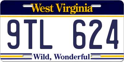 WV license plate 9TL624