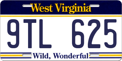 WV license plate 9TL625