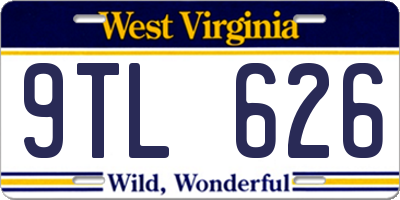 WV license plate 9TL626