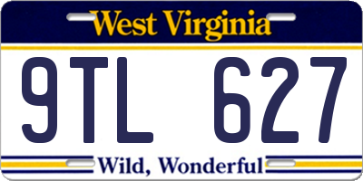 WV license plate 9TL627