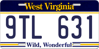 WV license plate 9TL631