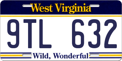 WV license plate 9TL632