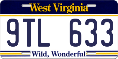 WV license plate 9TL633