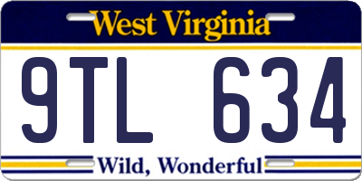 WV license plate 9TL634