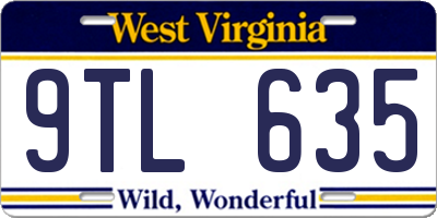 WV license plate 9TL635