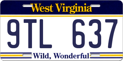 WV license plate 9TL637