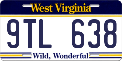WV license plate 9TL638