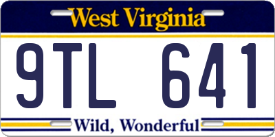 WV license plate 9TL641