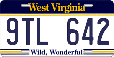WV license plate 9TL642