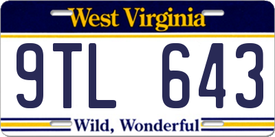 WV license plate 9TL643