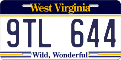 WV license plate 9TL644