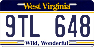 WV license plate 9TL648