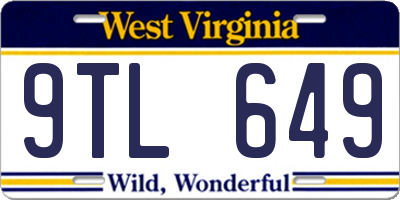 WV license plate 9TL649