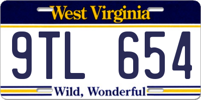 WV license plate 9TL654