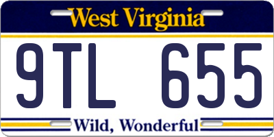 WV license plate 9TL655