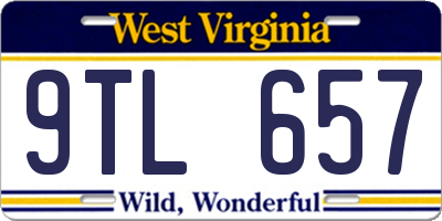 WV license plate 9TL657