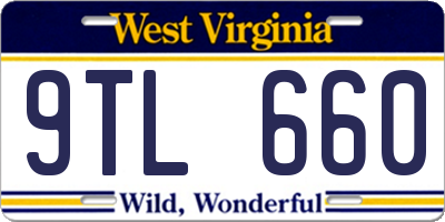 WV license plate 9TL660