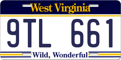 WV license plate 9TL661