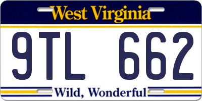 WV license plate 9TL662