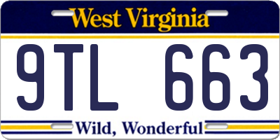WV license plate 9TL663