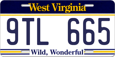 WV license plate 9TL665