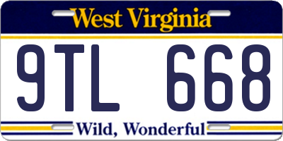 WV license plate 9TL668