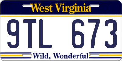 WV license plate 9TL673