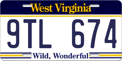 WV license plate 9TL674