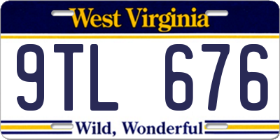 WV license plate 9TL676